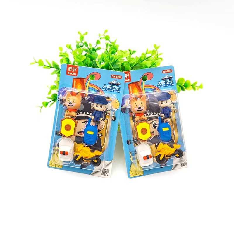 

8735 Eraser Penghapus Set Model Polisi Police Anak GIft Souvenir Impor