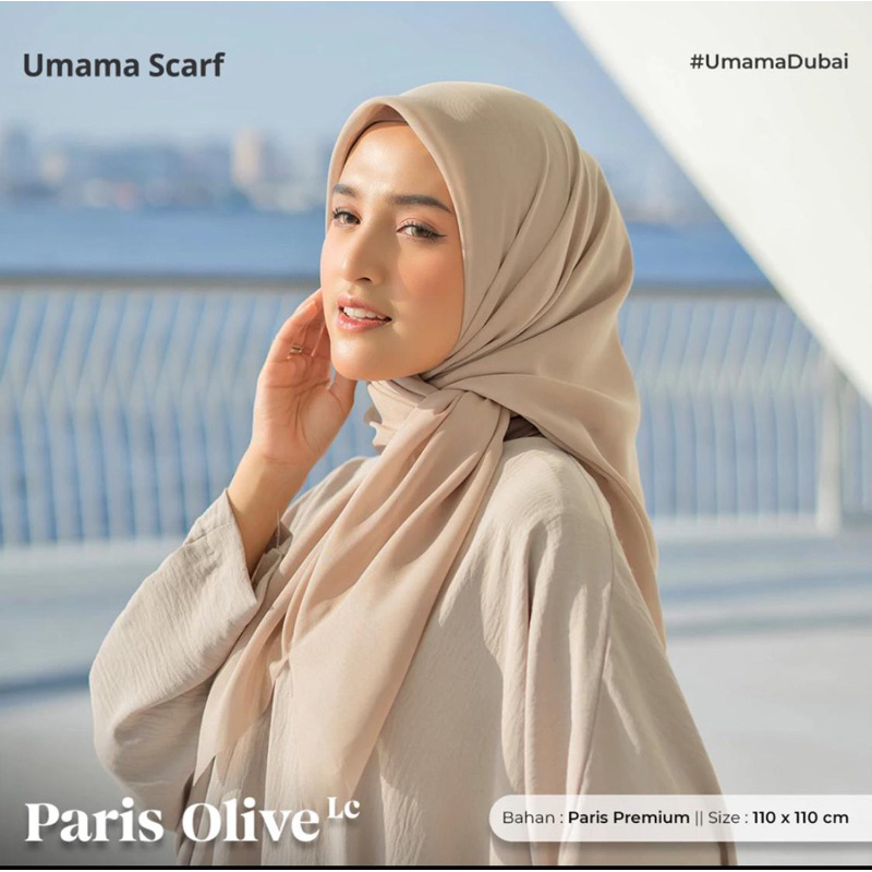 Umama Scarf kerudung PARIS OLIVE LC PREMIUM jilbab premium paris olive