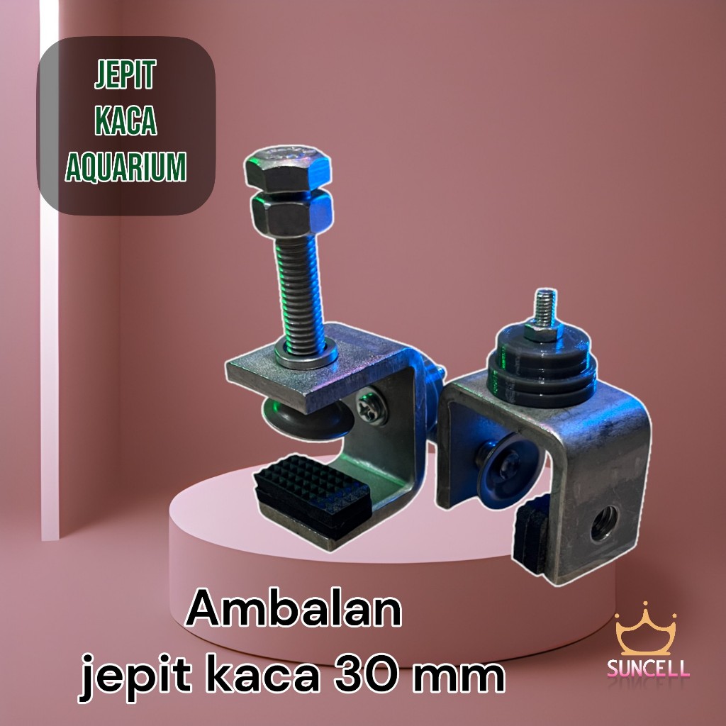 Jepit kaca clamp klem 30 mm untuk Aquarium kaca tebal diatas 10 mm