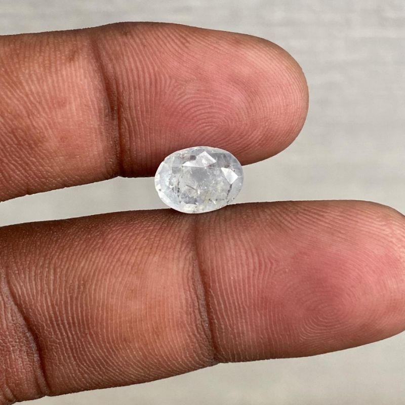 Natural Colourless Sapphire Ceylon Srilanka batu white safir Cylon Srilangka Ada Minus Dim 10.5x7.5x