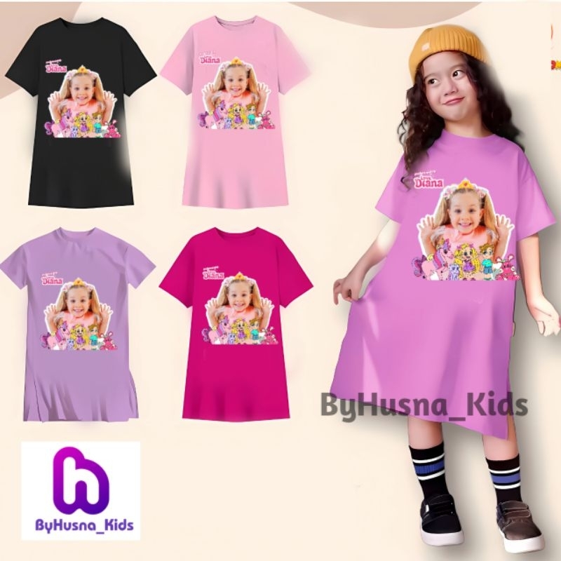 DRESS TUNIK LOVE DIANA BAJU ANAK KAOS ANAK LOVE DIANA VLOG YOUTUBE KIDS DIANA SHOW ATASAN ANAK UNISE