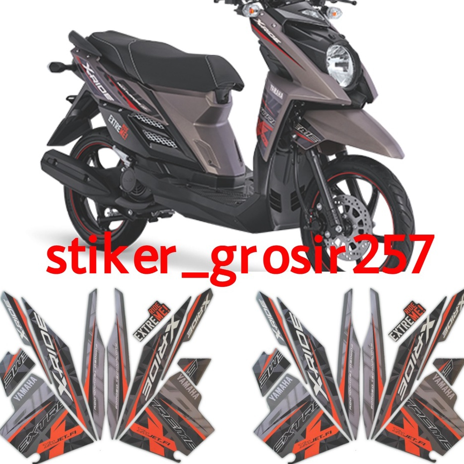 STIKER STRIPING LES LIST BODY MOTOR YAMAHA XRIDE X-RIDE 2016 2017 DARKGREY ABU STANDAR