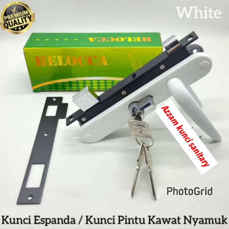 KUNCI KASA NYAMUK 909 putih kunci pintu ekspanda belloca kunci kawat nyamuk/ kunci pintu kasa nyamuk