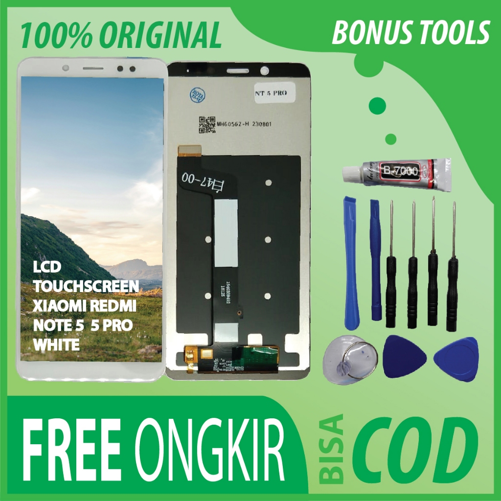 【ORIGINAL 100%】LCD TOUCHSCREEN XIAOMI REDMI NOTE 5/ 5 PRO WHITE FULLSET TOUCHSCREEN / ORIGINAL100%