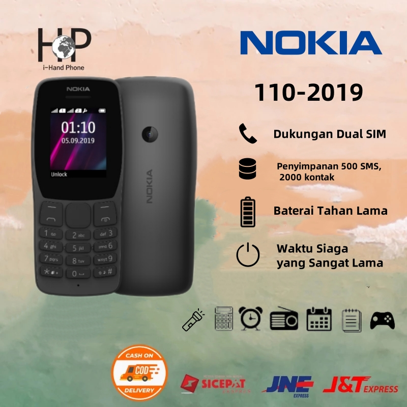 HP Murah Nokia 110 (2019) Terbaik, Dual SIM, Radio FM, Baterai Tahan Lama, Handphone Cuci Gudang