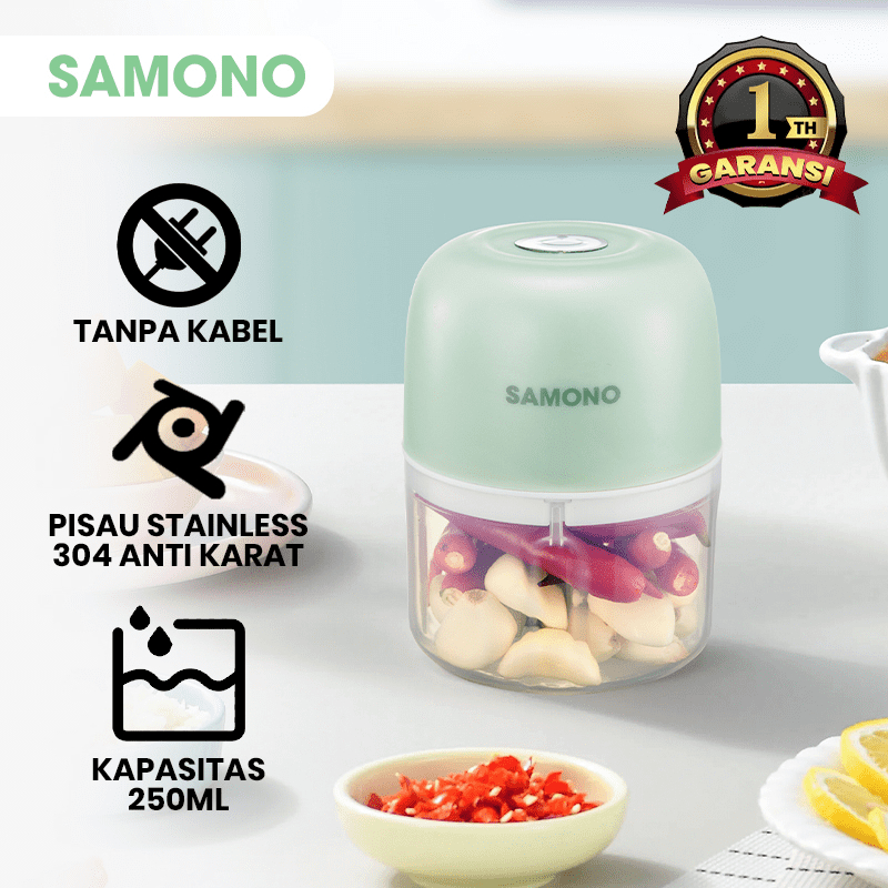 SAMONO Mini Chopper Portable Gilingan Mini Bumbu dan Daging dengan USB Type C SW-L4