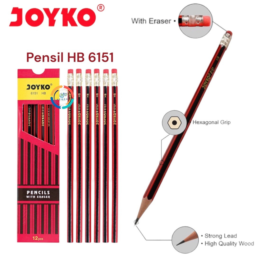 

Joyko Pensil Tulis HB Type 6151 | @12Pcs