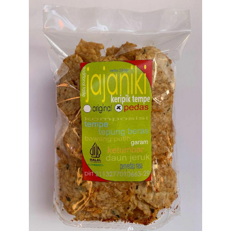 

KERIPIK TEMPE JAJANIKI PEDAS 230gr