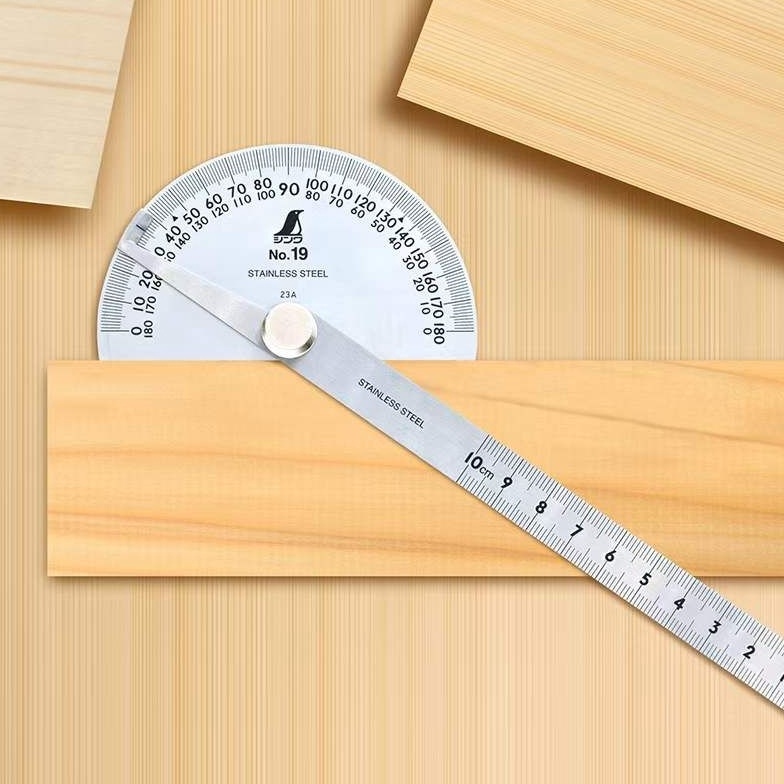 

KODE O2C8 SHINWA 6249 Busur Derajat No19 Perak 9 Skala batang 1cm 2 batang Protractor Double Blade