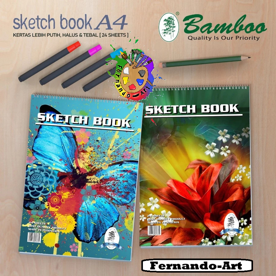 

BAMBOO - BUKU SKETSA / ART BOOK / SKETCHBOOK / ART JOURNAL SPIRAL UKURAN A4