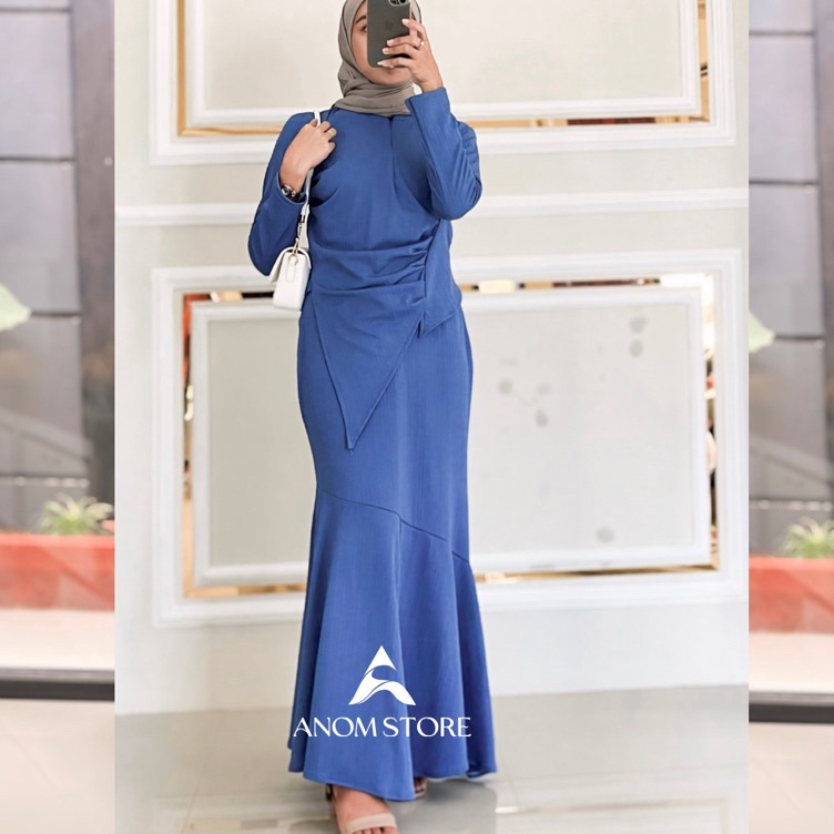 KODE T55H Sheza One Set X Aura Diva  Setelan Rok Mermaid Knit Jaguar Premium Baju Muslim Wanita Dewa
