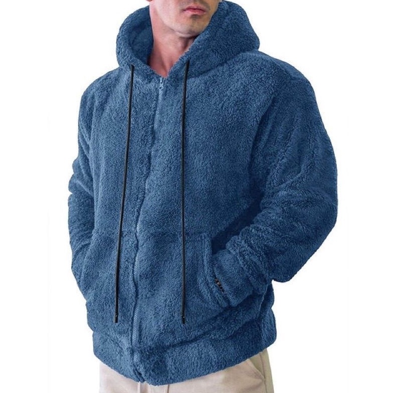 jaket bulu serpa hoodie unisex pria wanita musim dingin KODE A7X8