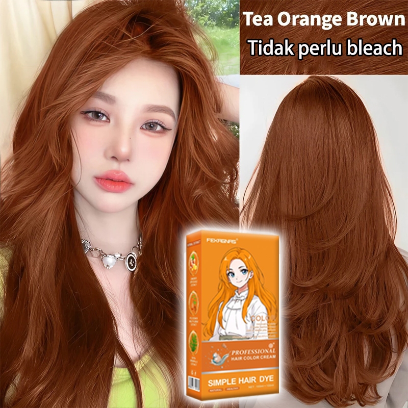 【 Warna viral 2025】Pewarna Rambut Jeruk 200ml Hair Color Pewarna Tanpa Bleaching Herbal Cat Rambut(s