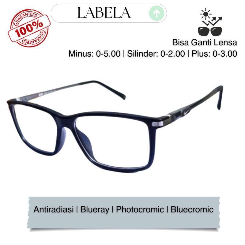 Labela - FRAME KACAMATA PRIA SPORTY 0528 | KACAMATA MINUS | ANTI RADIASI & ANTI UV | KACAMATA PHOTOC