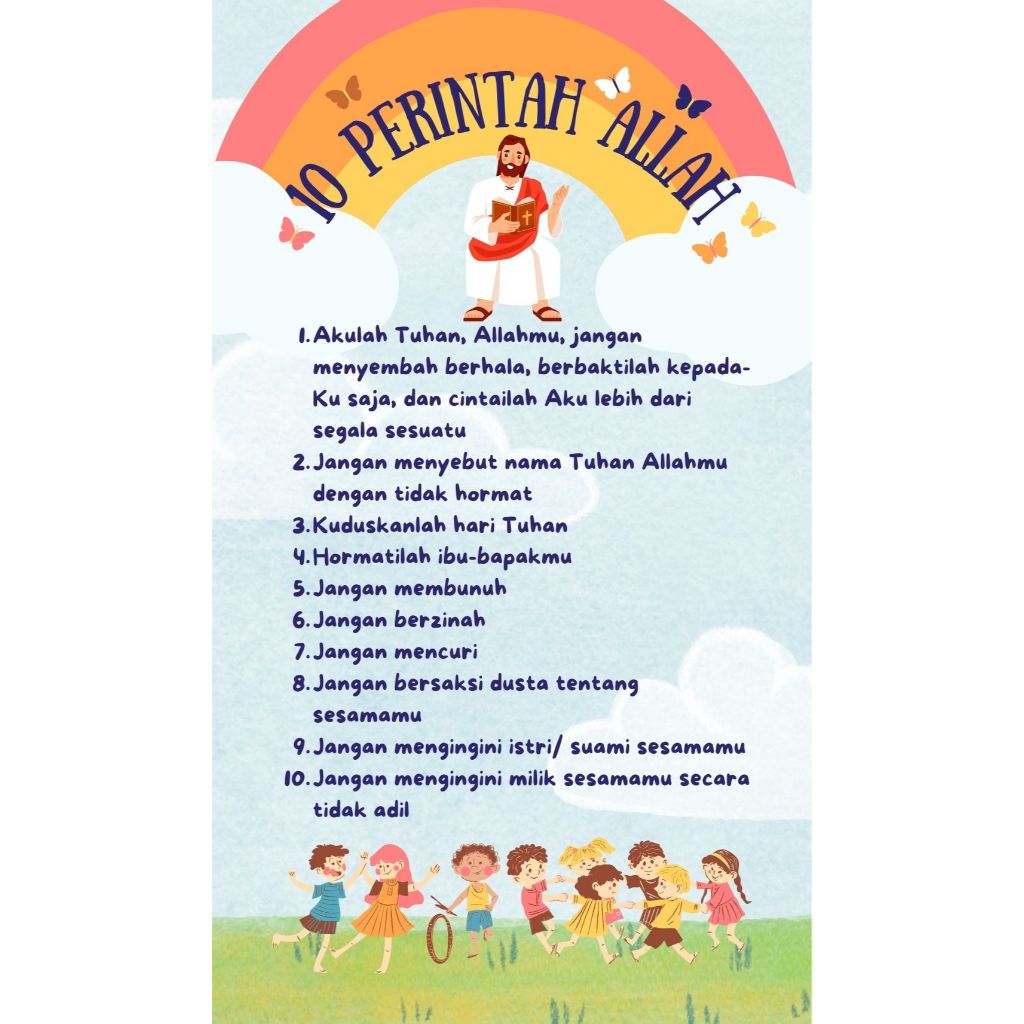 Pembatas Buku/ Lembar Doa 10 Perintah Allah