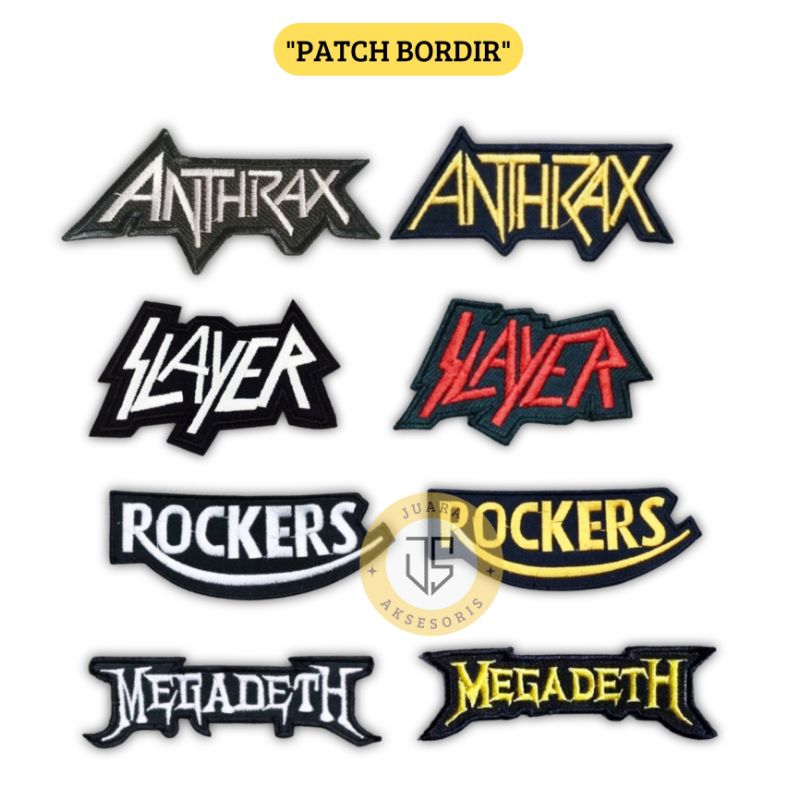 Patch Bordir Jahit Logo Band Keren Emblem Iron Patch Aksesoris Bordir