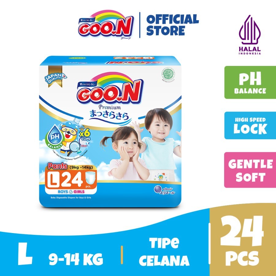 GOON Popok Bayi Celana Premium Pants Massara Sara L 24 pcs Pampers Bayi