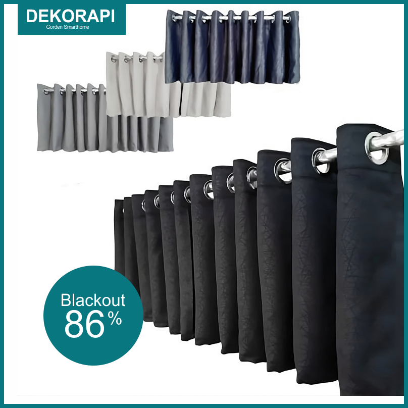 DEKORAPI Poni Gorden Polos Motif Premium Warna Abu Tua Abu Muda Mocca Cream Mocca Muda Hitam Hijau P