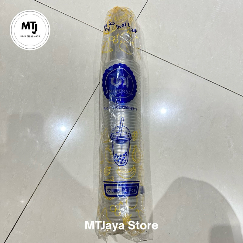 cup gelas plastik 22 oz oval bahan tebal