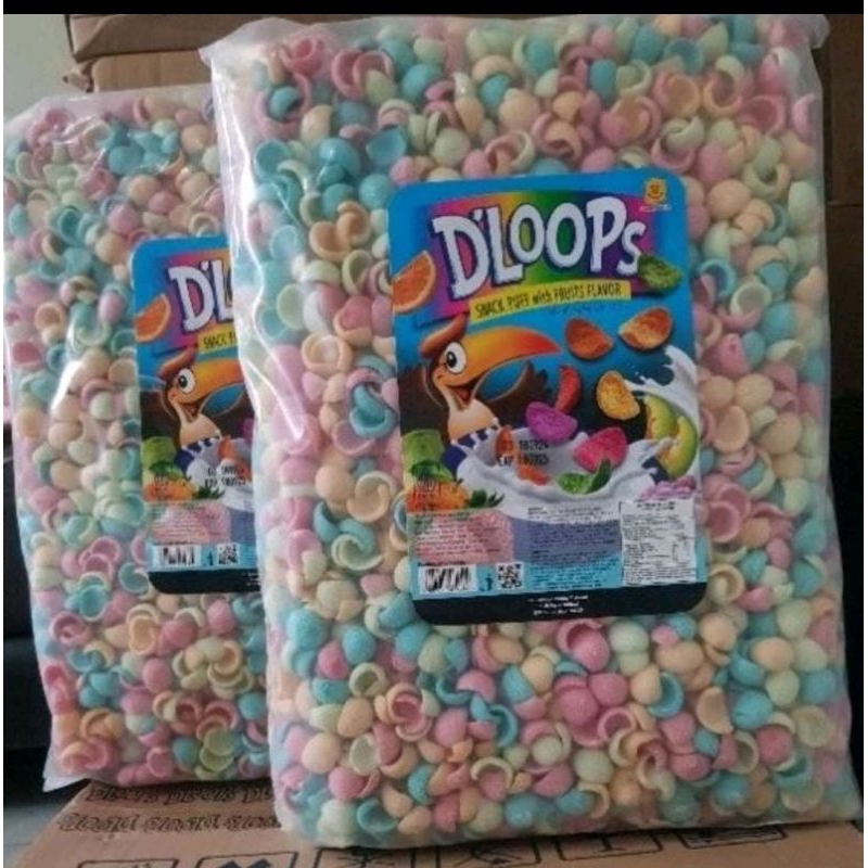 

1 kg DLOOPS SEREAL RASA BUAH MIX. Sereal mix fruity( free packing kardus)
