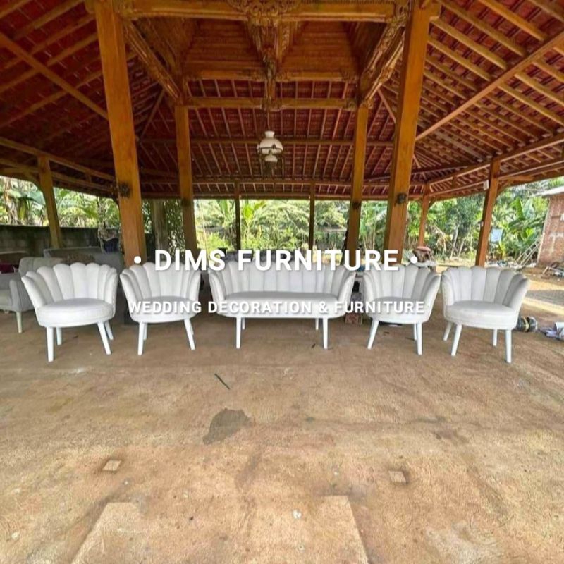 READY STOK kursi pelaminan kerang lesti / sofa pelaminan lesti kerang terbaru / kursi pengantin pela