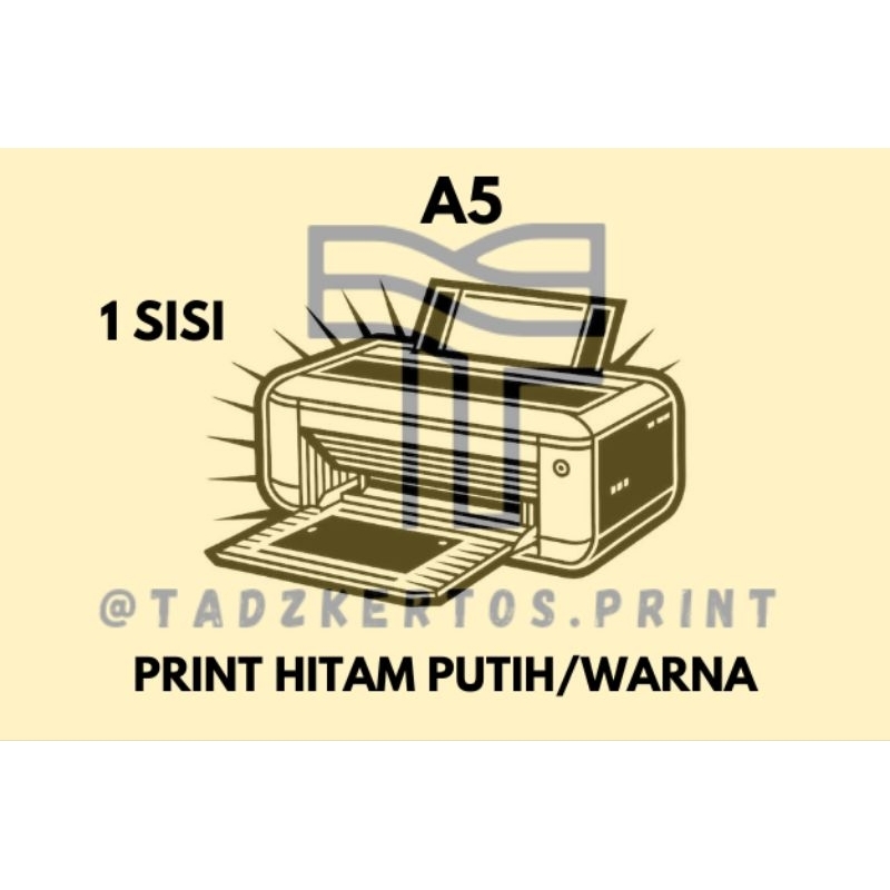 Jasa Print A5 1 Sisi Hitam Putih/Warna