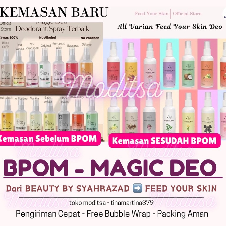Best Limited BPOM  MAGIC DEO FEED YOUR SKIN  BEAUTY BY SYAHRAZAD  Natural Deodorant Tawas Spray Peng