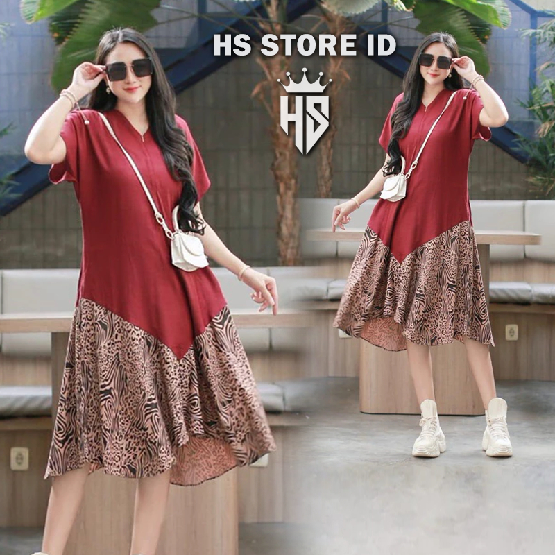 HS-STORE-ID | Dress Wanita Kekinian Casual Dress VIRAL Terusan Wanita Casual Dress Daster Harian Mot