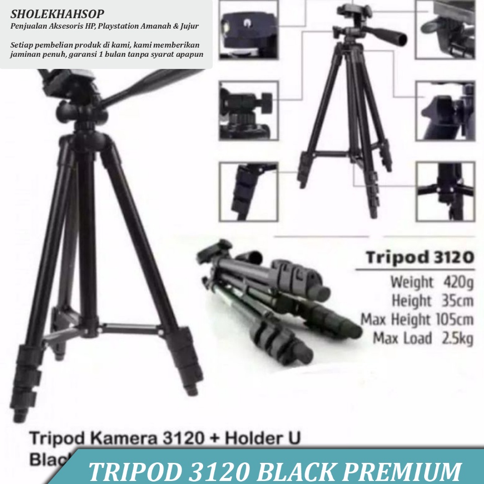 Super Istimewa Tripod vloger Weifeng 312  Tripod HP dan Kamera Universal  Free Holder U dan Tas Trip