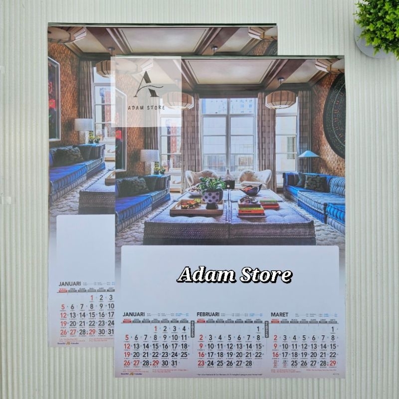 

Kalender tahun 2025 interior AO 116 4 lembar 3 bulanan ukuran 38 x 54 cm(terima castume cetak merek)