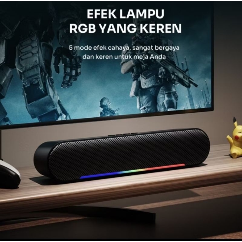 Robot Bluetooth Speaker RB 290. Stereo Sound Bar Bluetooth 5.3, With RGB Lights
