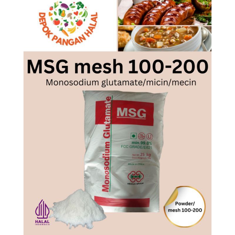 

MSG powder bubuk mesh 100-200 halus mecin micin sasa