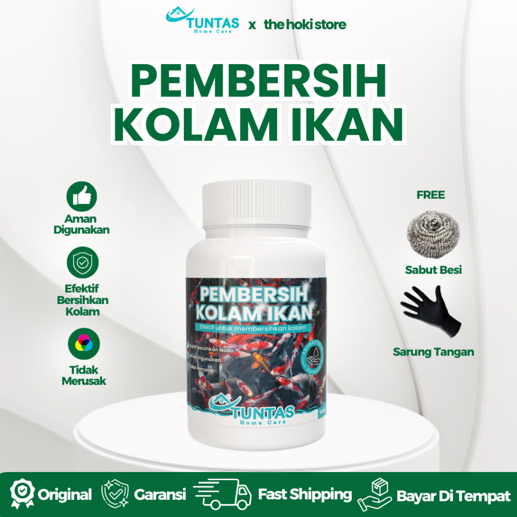 TUNTAS Pembersih Kolam Ikan Penghilang Jamur Lumut Pada Kolam Ikan Anti Bakteri & Higienis