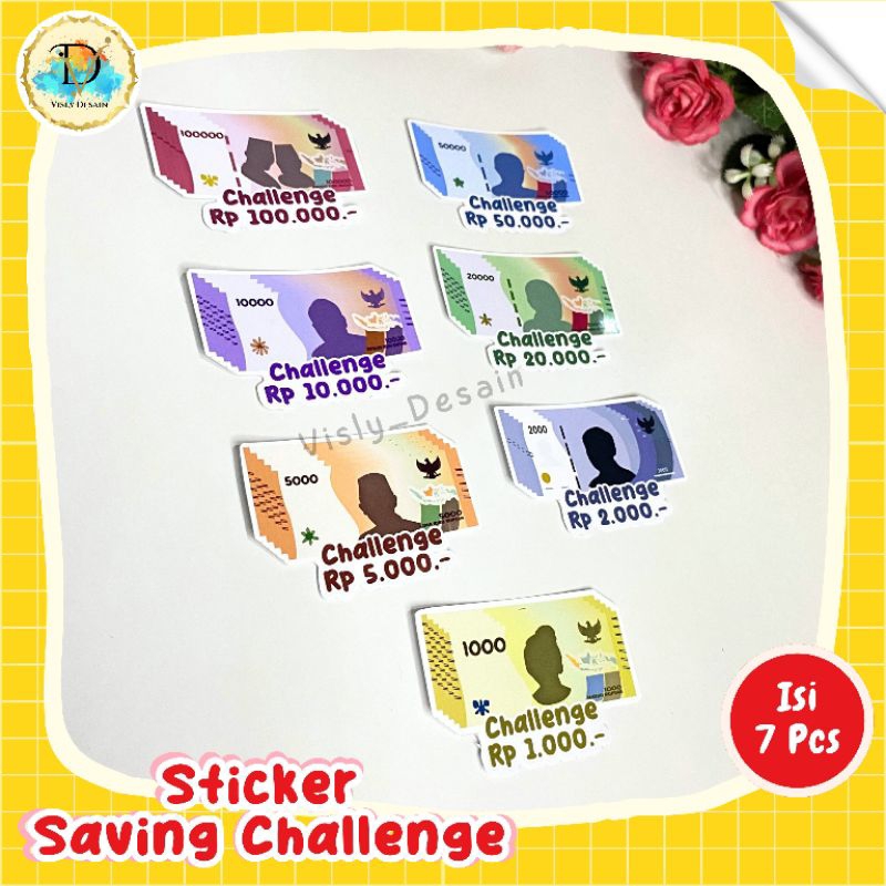 

7 Pcs Stiker Saving Challenge | Sticker Budgeting | Sticker Dompet Keuangan | Stiker Budgeting | Dompet Disiplin | Label Dompet