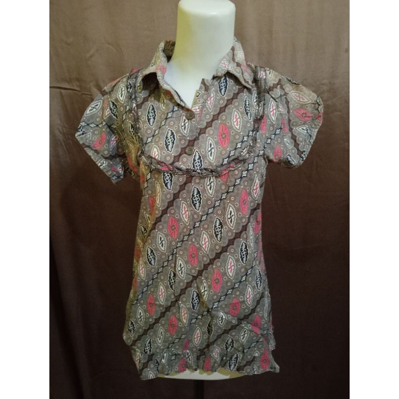 BAJU BATIK WANITA LENGAN PENDEK