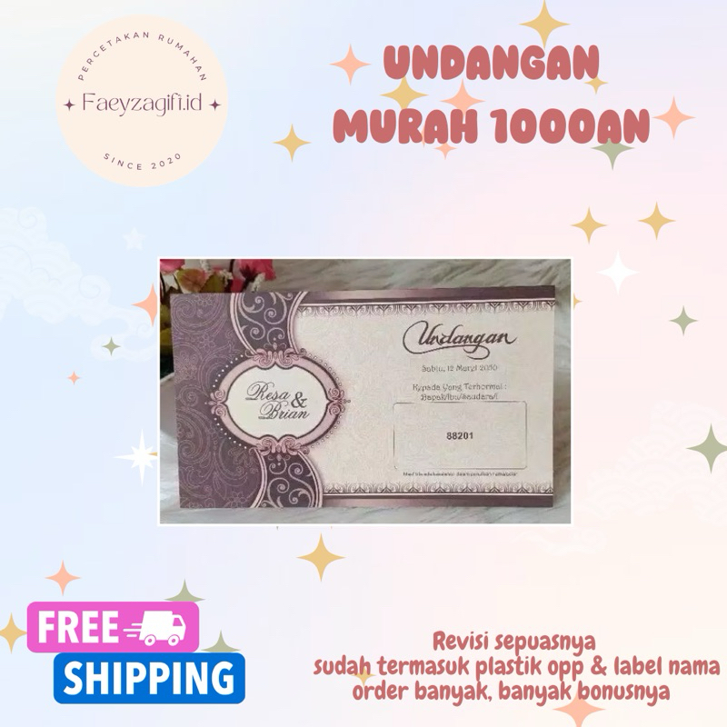CETAK UNDANGAN PERNIKAHAN MURAH MERIAH ERBA KODE 88201