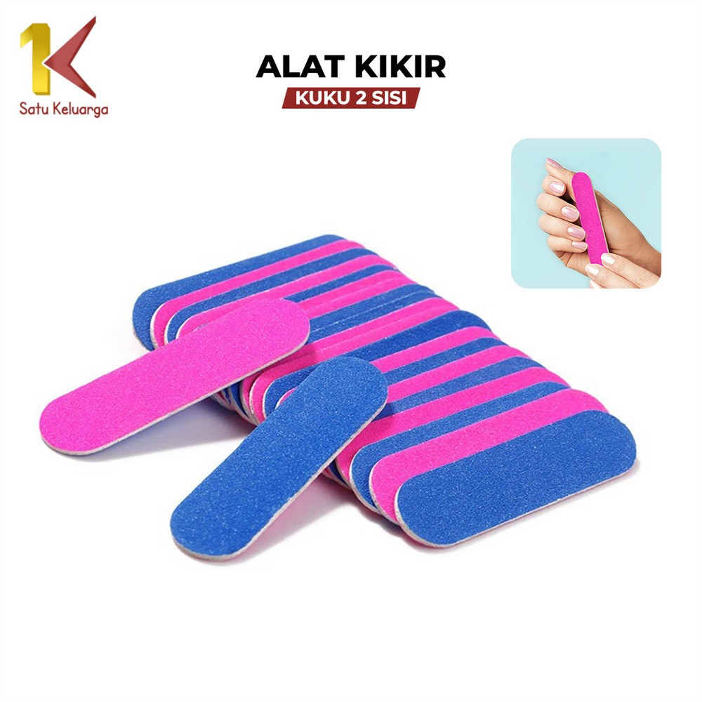Satu Keluarga Alat Kikir Kuku 2 Sisi Nail Buffer Mini Portable K186 Amplas Kuku Kayu 2 Sisi Nail Art