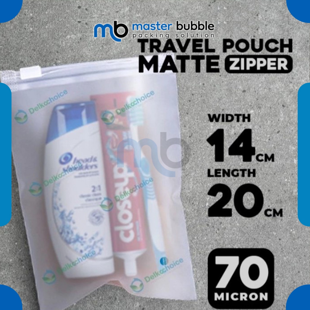 Plastik Travel Pouch Zipper Bag 14cm x 20cm - PORTRAIT 70mic Premium Kantong Organizer Matte