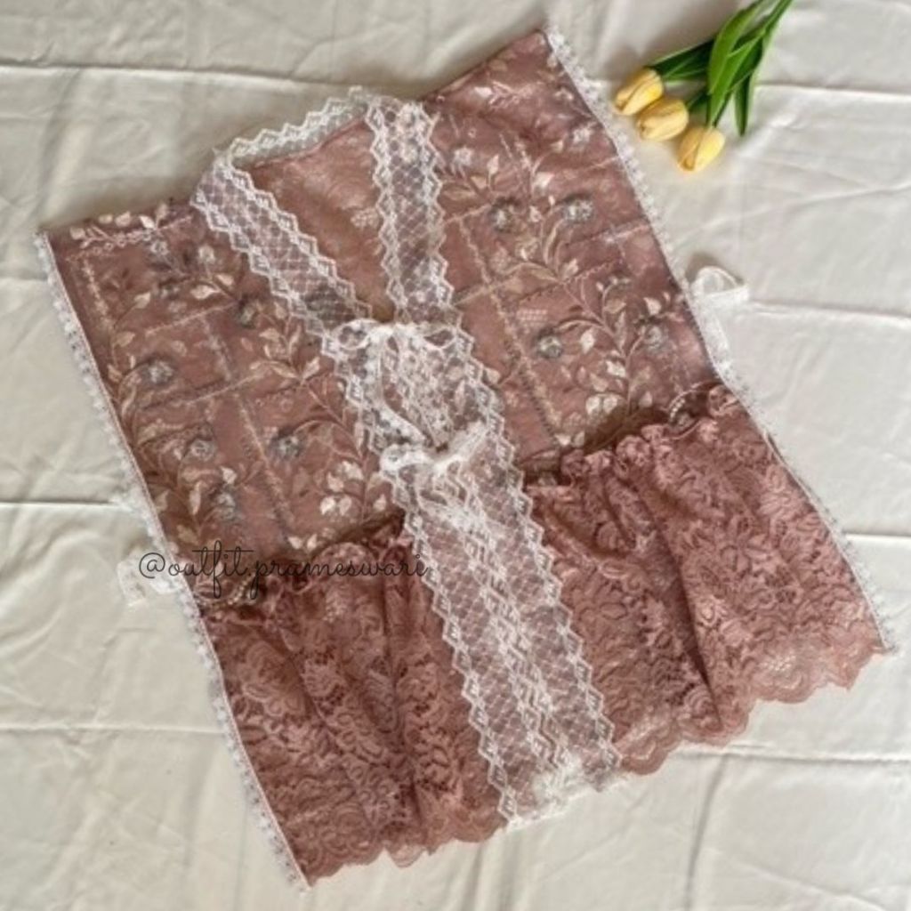 Shylla Outer-Outer Brokat Kekinian-Outer Kondangan Remaja-Rompi Bahan Brokat-Rompi Kondangan Masa Ki