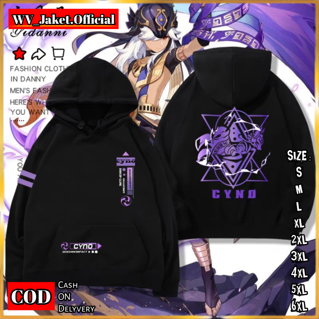 WareVisible Jacket Hoodie Pullover GENSHIN CYNO Oversize Korean Style Unisex Jacket Fleece