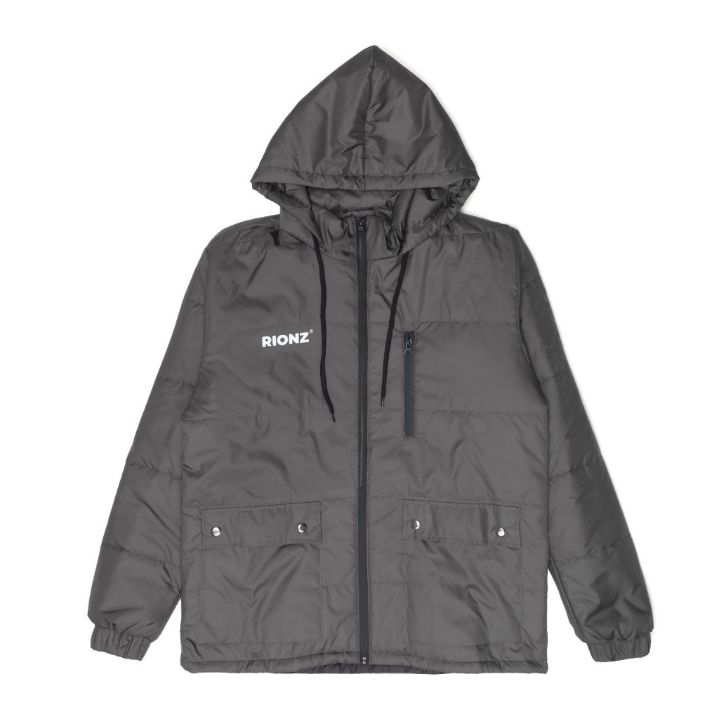 Rionz Jacket Pria Puffer Vini Grey