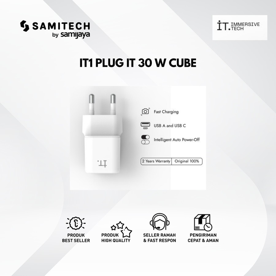 KEPALA ADAPTOR CHARGER IT1 PLUG IT 30W CUBE
