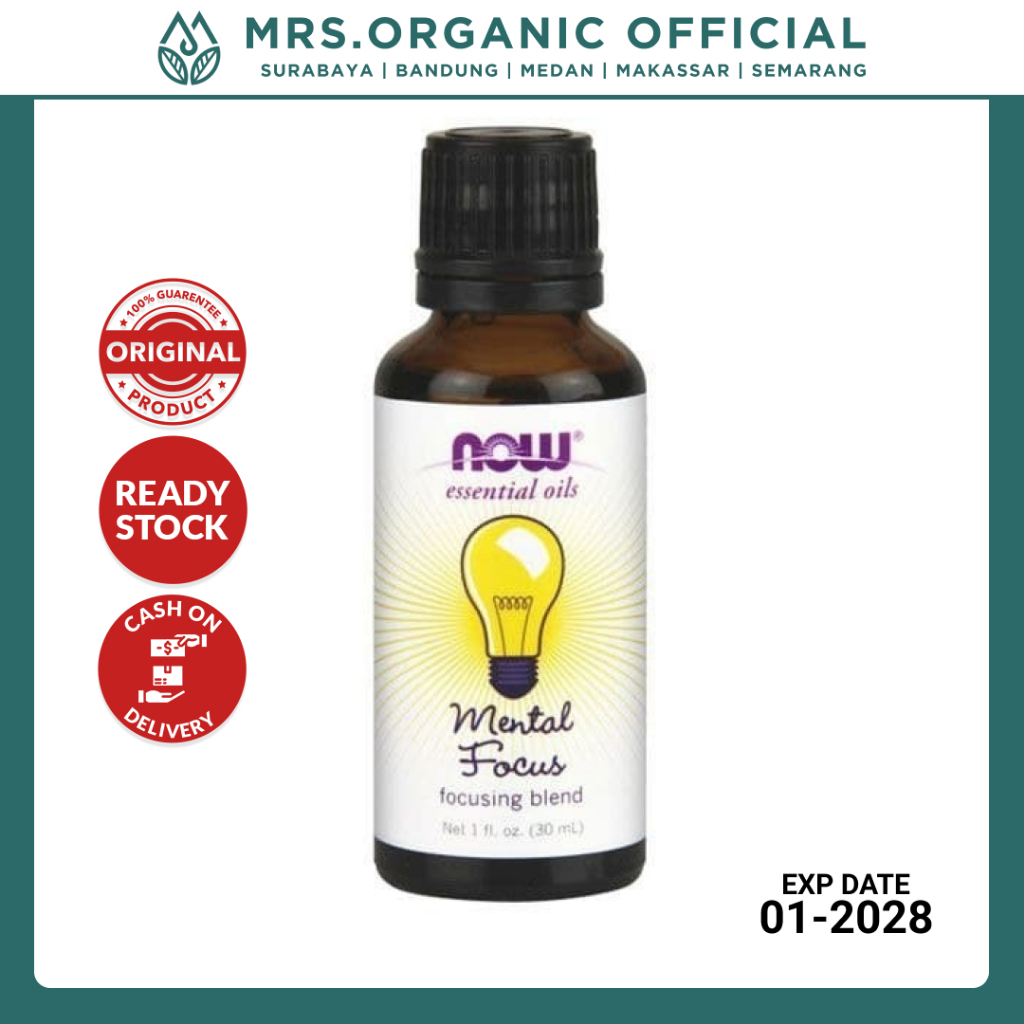 NOW Essential Oil Mental Focus 30ml - Essentials Esential Oils Aromatherapy Ruangan Diffuser Flu and