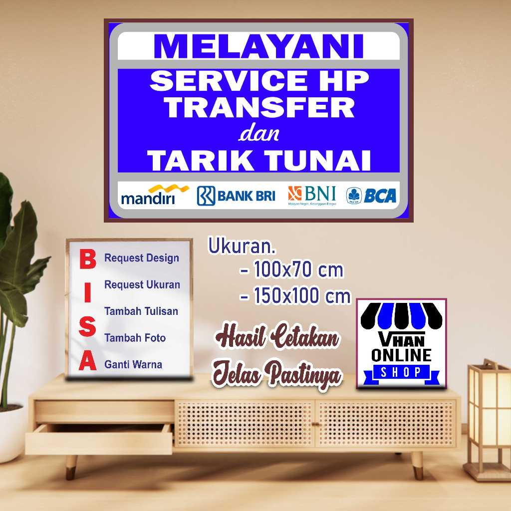 Cetak Spanduk Banner Jasa Service HP dan Konter Agen