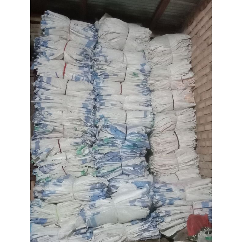20 lembar/ kodi karung bekas sekali pakai lebih kurang tinggi 180cm lebar 120cm / karung belang 2 / 