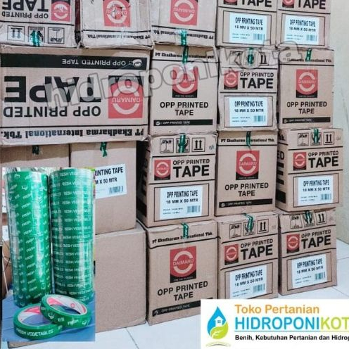 

1 DUS (128 pc) / Lakban Fresh & Fresh Vegetable(18mm x 50 m) ORI Merk DAIMARU - Isolasi Sayur&Buah