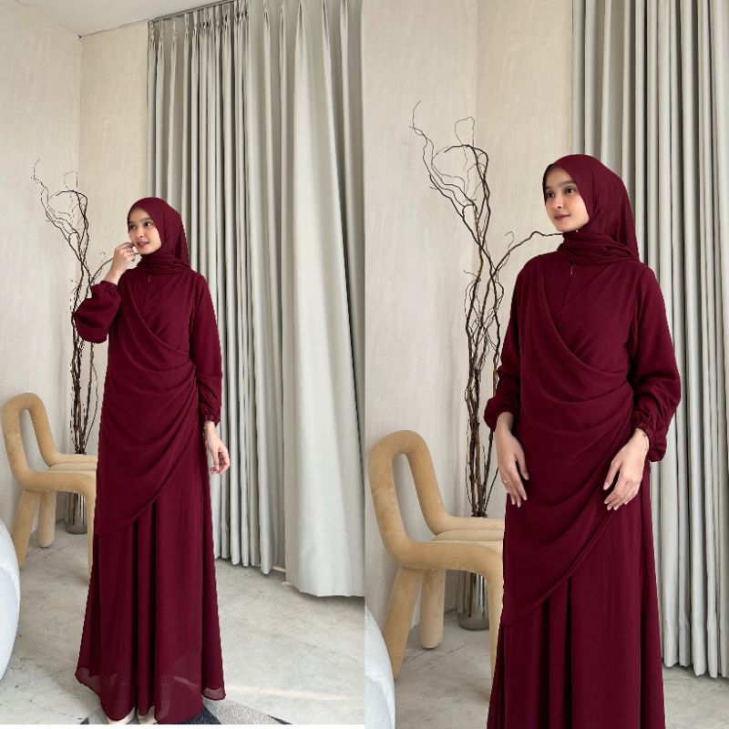 terbaru erina dress ceruti ootd hijab simple seragam bridesmaid