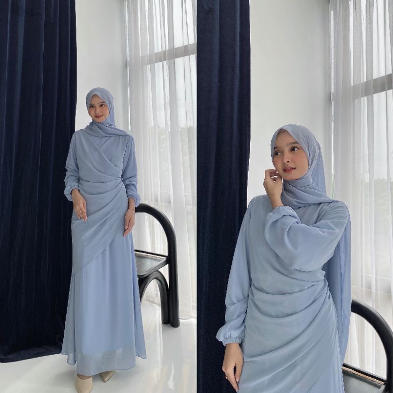 New Erina Dress Ceruti Ootd Hijab Simple Seragam Bridesmaid