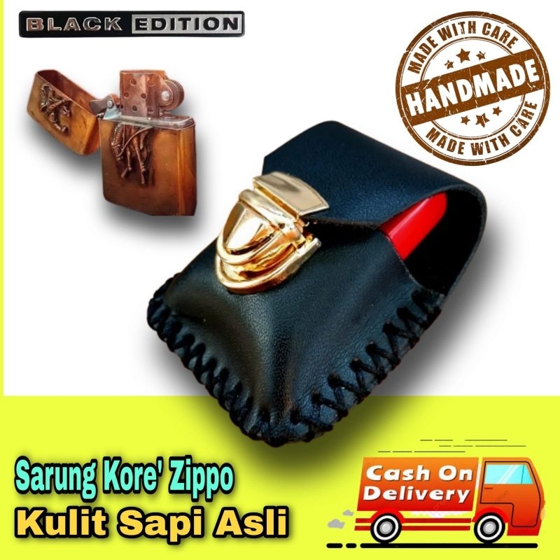 Sarung zippo kulit asli tempat korek zippo