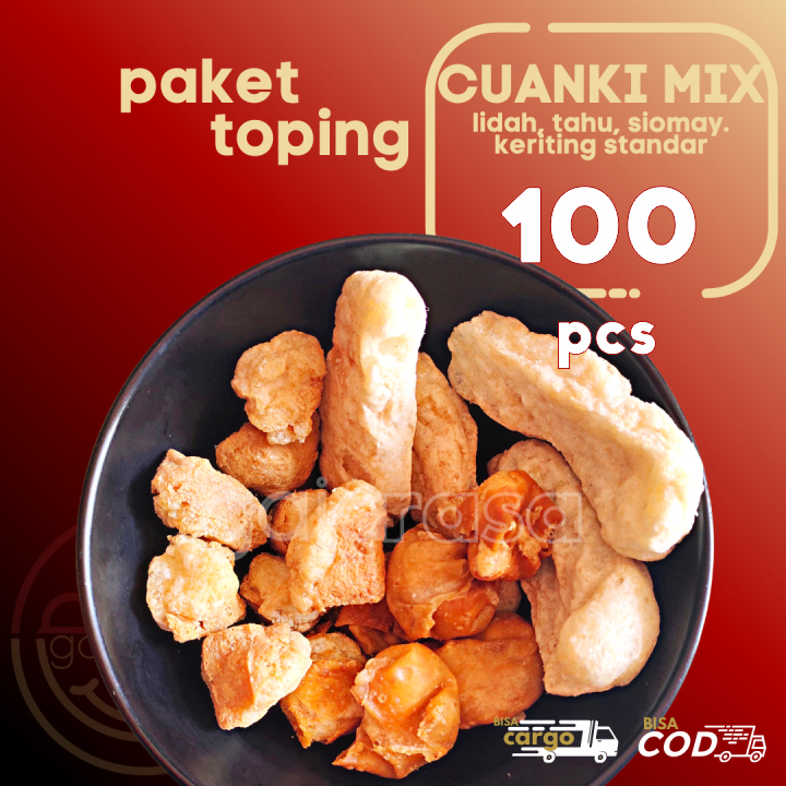 

Cuanki PAKET MIX total 100pcs Berisi LIDAH, SIOMAY TAHU atau KERITING STANDAR by GaiaRasa